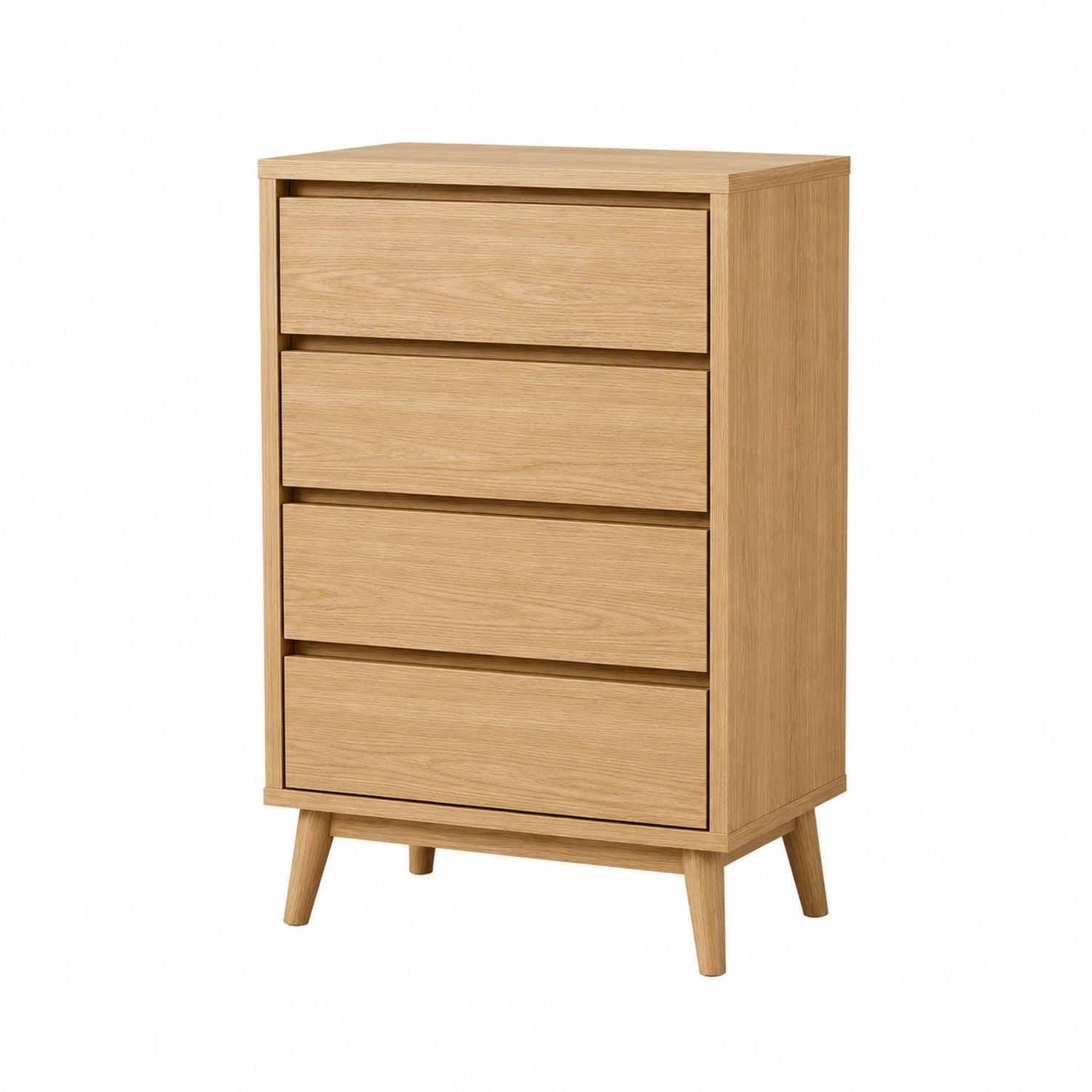 Oak Wood 4-Drawer Dresser Light Oak 78cm Tall