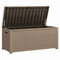Outdoor Patio Storage Box Resin Wicker Brown Large 120x50x60 cm