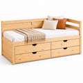 Pine Wood Daybed with Storage Drawers 200cm x 100cm x 80cm