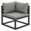 Corner Sofa Module Steel Frame with Gray Polyester Fabric