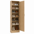 Tall Wooden Shoe Cabinet with Shelves and Door