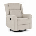 Recliner Chair Corduroy Fabric Beige Swivel