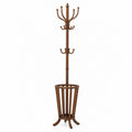 Wooden Coat Rack with Umbrella Holder Brown 180cm